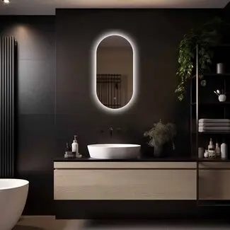 Ovale Badkamerspiegel Fiona 40x80 cm – LED bij Sanitear