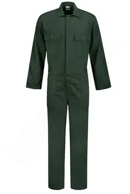 Overall Drukknoop Katoen Groen bij Wear2work
