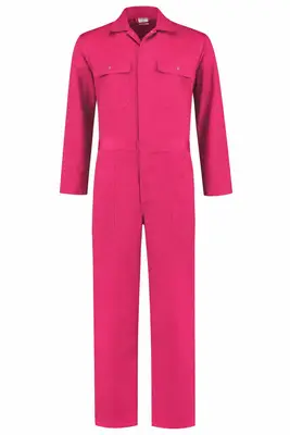 Overall Drukknoop polyester/katoen Fuchsia bij Wear2work