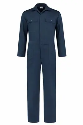 Overall Drukknoop polyester/katoen navy bij Wear2work