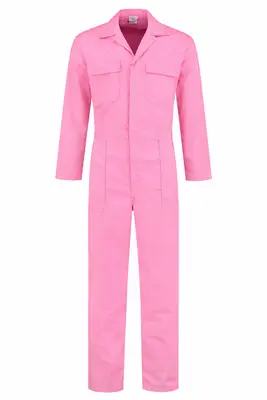 Overall Drukknoop polyester/katoen roze bij Wear2work