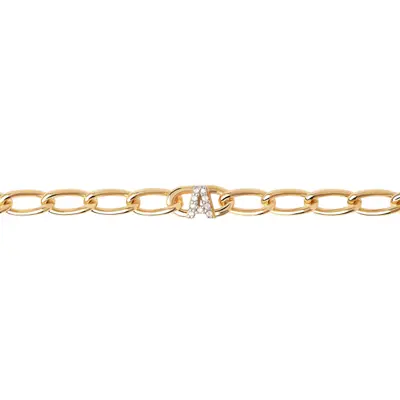 P D Paola 925 Sterling Zilveren Letter D Armband PU01-541-U Met 18K Gouden Plating bij Brandfield