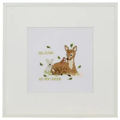 Pako Borduurpakket geboorte lief hertje bij Art en Hobby