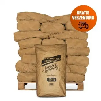 Pallet Dammers Restaurant Houtskool Quebracho á 40 zakken bij Grill Discounter