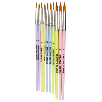 Panduro Junior penselen set - 10 stuks - 3 maten bij Pipoos