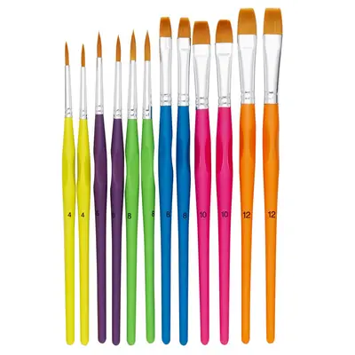 Panduro Junior penselen set - 12 stuks - 6 maten bij Pipoos