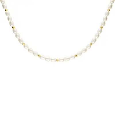 Parel ketting bolletjes goudkleurig bij DRKS
