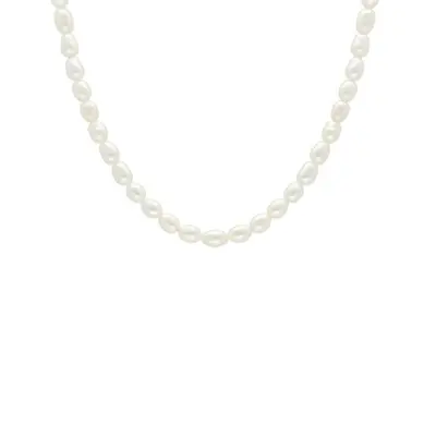 Parel ketting kort kleur goud bij DRKS
