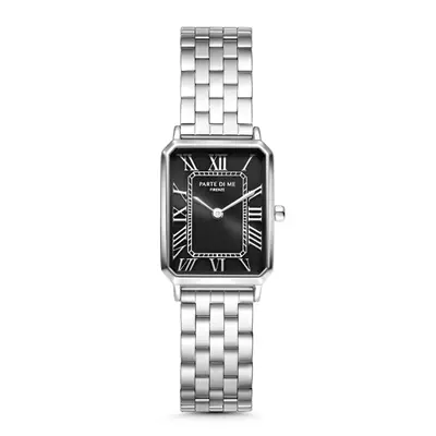 Parte di Me Orologio rechthoekig dameshorloge zilverkleurig en zwart PDM09025 bij Brandfield