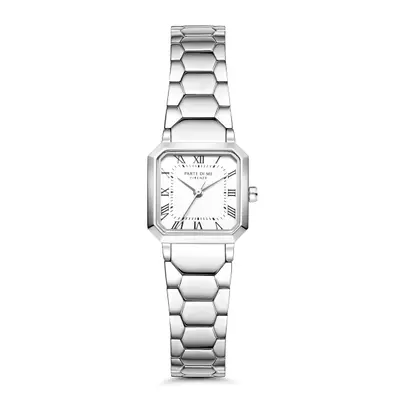 Parte di Me Orologio vierkant dameshorloge zilverkleurig en wit PDM09027 bij Brandfield