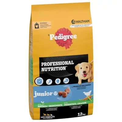 Pedigree Professional Nutrition Junior met Gevogelte & Groente 12 kg bij Bitiba