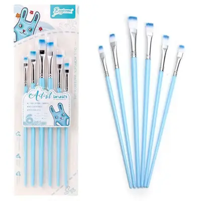 Penselen Set – 6-delige Artist Brush Set (blauw) bij Online-Schilderij