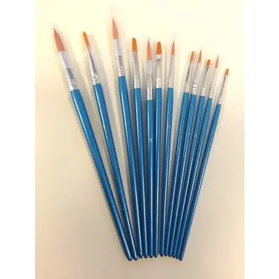 Penselenset 12 stuks rond en plat bij Art en Hobby
