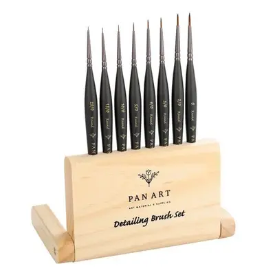 Penselenset in houten box 8 delig 0 tot -20 voor kleine details bij Art en Hobby