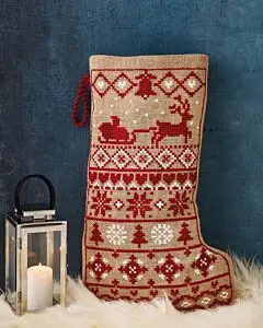 Permin borduurpakket kerstsok kerstmotieven 41-6220 telpatroon bij C.R. Couture