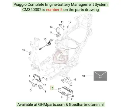 Piaggio Besturingssysteem Motoraccu CPL CM340302 bij Goedhart Motoren