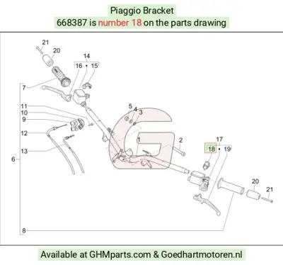 Piaggio Klem met schroeven 668387 bij Goedhart Motoren