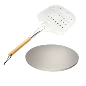 Pizzasteen Compact 29CM met Pizzaschep – Pizzabundel bij Allesvoorkamado.nl