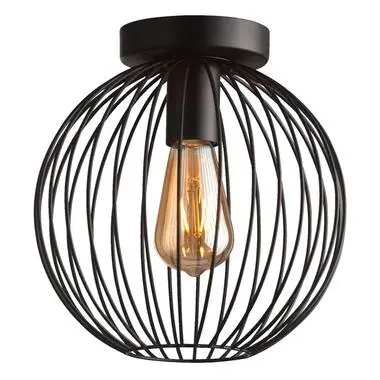Plafondlamp Xavier - zwart - 25,5xØ25 cm bij Leen Bakker