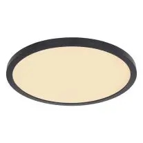 Plafondlamp zwart IP44 d:29,5 cm 3000k bij Lampidee
