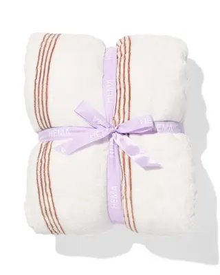 plaid 130x150cm sherpa strepen bruin bij HEMA