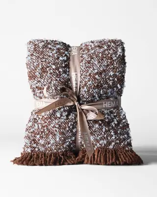 plaid 150x130cm boucle bruin bij HEMA