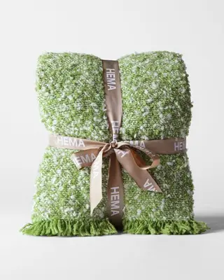 plaid 150x130cm boucle groen bij HEMA