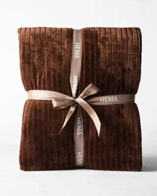 plaid 150x130cm sherpa bruin bij HEMA