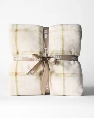 plaid 150x130cm sherpa ruit bij HEMA
