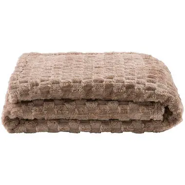 Plaid Cynthia - taupe - 130x170 cm bij Leen Bakker