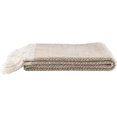 Plaid Karst - zand - 130x170 cm bij Leen Bakker