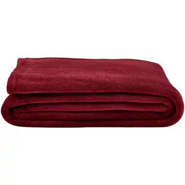 Plaid Niek XXL - bordeaux - 240x220 cm bij Leen Bakker