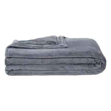 Plaid Niek XXL - grijs - 240x220 cm bij Leen Bakker