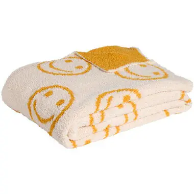 Plaid Smileys Beige 130x170cm bij Kwantum