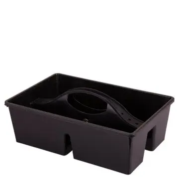 Poetsbox eenvoudig met vakindeling Zwart bij Equidrome