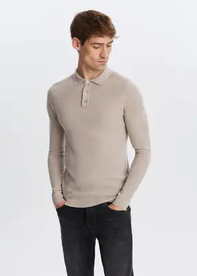 Polo knit van merino wol bij The Sting