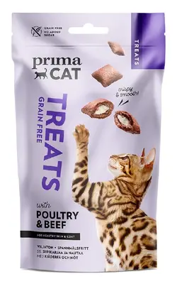 PrimaCat graanvrije kattensnacks gevogelte en rund - kattensnacks bij Prima Diervoeding
