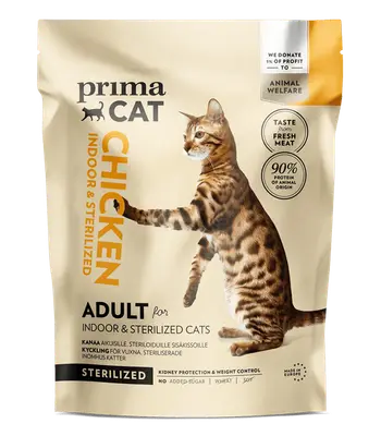 PrimaCat kattenvoer adult Kip sterilized 400 gram bij Prima Diervoeding