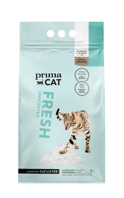 PrimaCat ongeparfumeerde kattenbakvulling wit 5L bij Prima Diervoeding