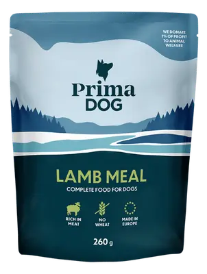 PrimaDog hondenvoer natvoer lam zakje 260 gram - natvoer voor honden bij Prima Diervoeding