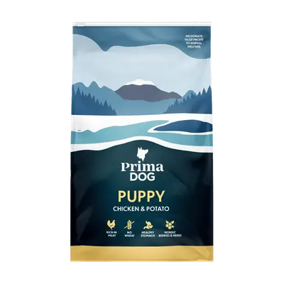 PrimaDog hondenvoer puppy kip & aardappel voor alle rassen 3 kilo - puppybrokken bij Prima Diervoeding