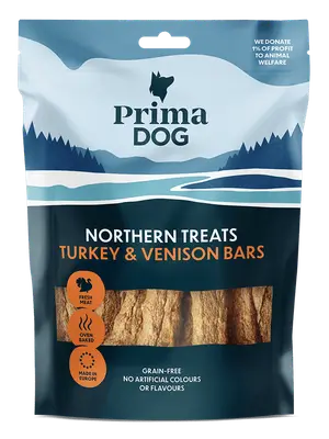 PrimaDog Northern Treats kalkoen & hert repen - hondensnacks bij Prima Diervoeding