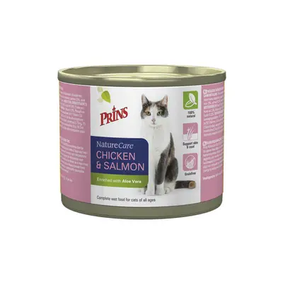 Prins NatureCare Kat Kattenvoer Chicken&Salmon 200gr bij Discus