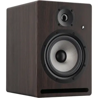 Prodipe Pro 7 V4 RW Active Bi-Amped 6.5" Studio Monitor in Walnut Wood finish bij Westerhaven Muziek (Groningen)