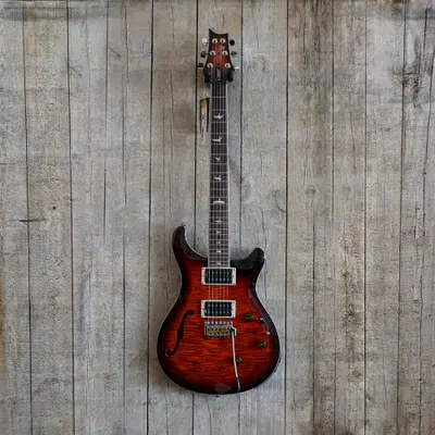 PRS SE Custom 24 Semi-Hollow Piezo Orange Tiger Burst bij Gooise-Gitaren