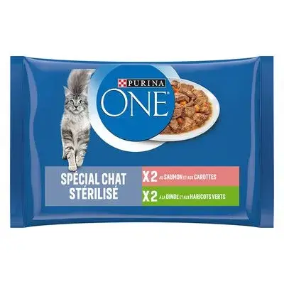 Purina One 12 x 85 g Voordeelpakket Kattenvoer Sterilcat Zalm en Kalkoen bij Zooplus