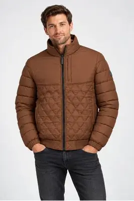 quilted jas - goudbruin bij Wehkamp