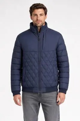 quilted tussenjas - donkerblauw bij Wehkamp