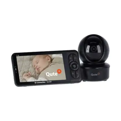 Qute Beeldbabyfoon Q-Connection Smart WIFI 2-IN-1 5HD - Zwart bij Babypark