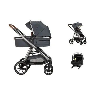 Qute Q-Journey 3-in-1 Kinderwagen Antra - Jix Autostoel Zwart bij Baby-Dump